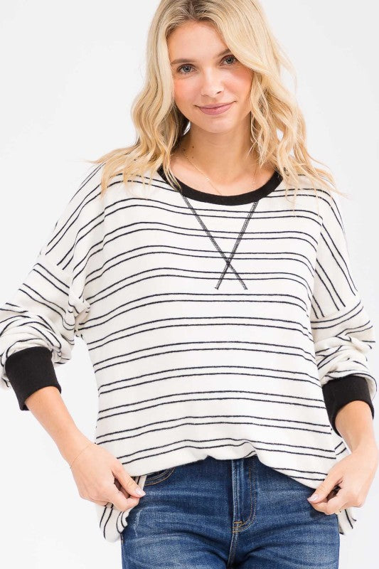Kailey Striped Pullover Top