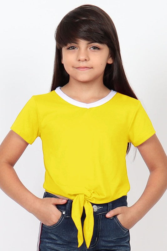 Harley VNeck Tee with Tie - Yellow