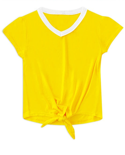 Harley VNeck Tee with Tie - Yellow