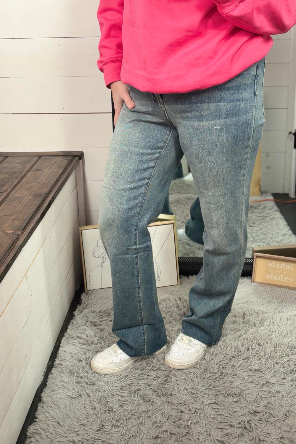 Dixie High Rise Mega Cuff Straight Jeans