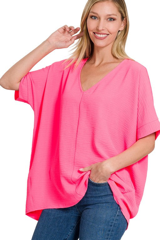 Avery Woven VNeck Dolman Top