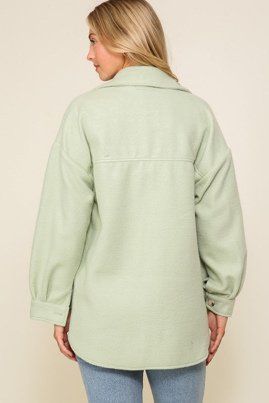 Lynn Cozy Shacket - Sage