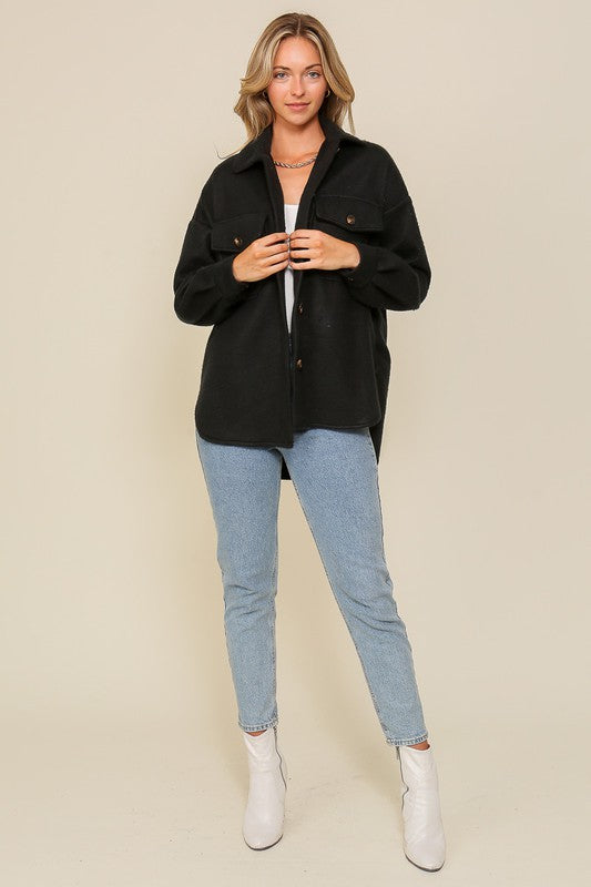Lynn Cozy Shacket - Black