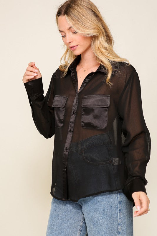 Chiffon Button Up Blouse