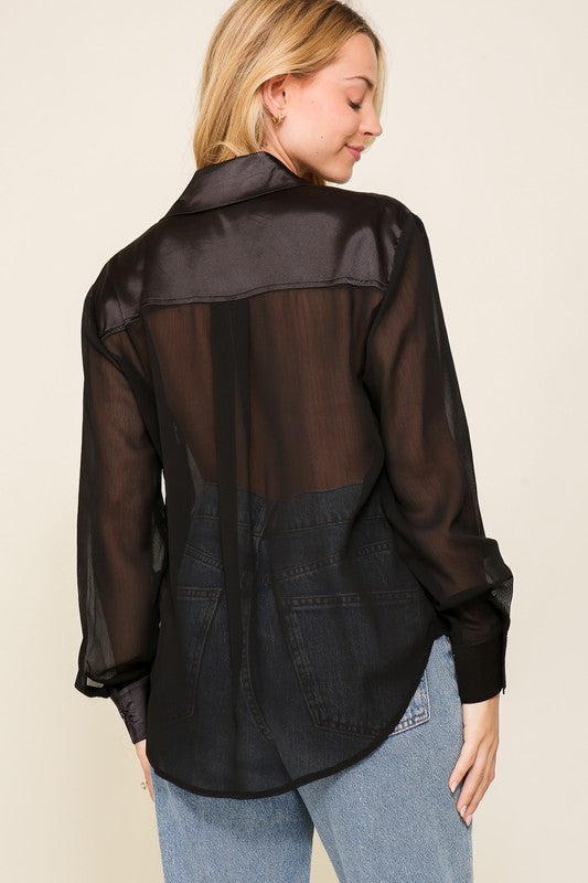 Chiffon Button Up Blouse