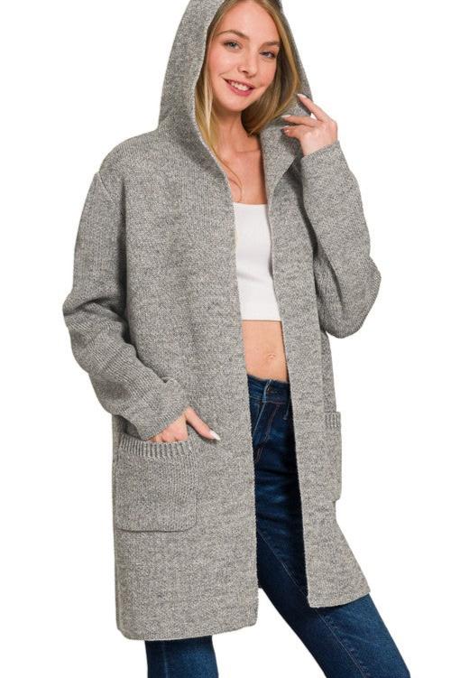 Hooded Long Cargidan with Pockets