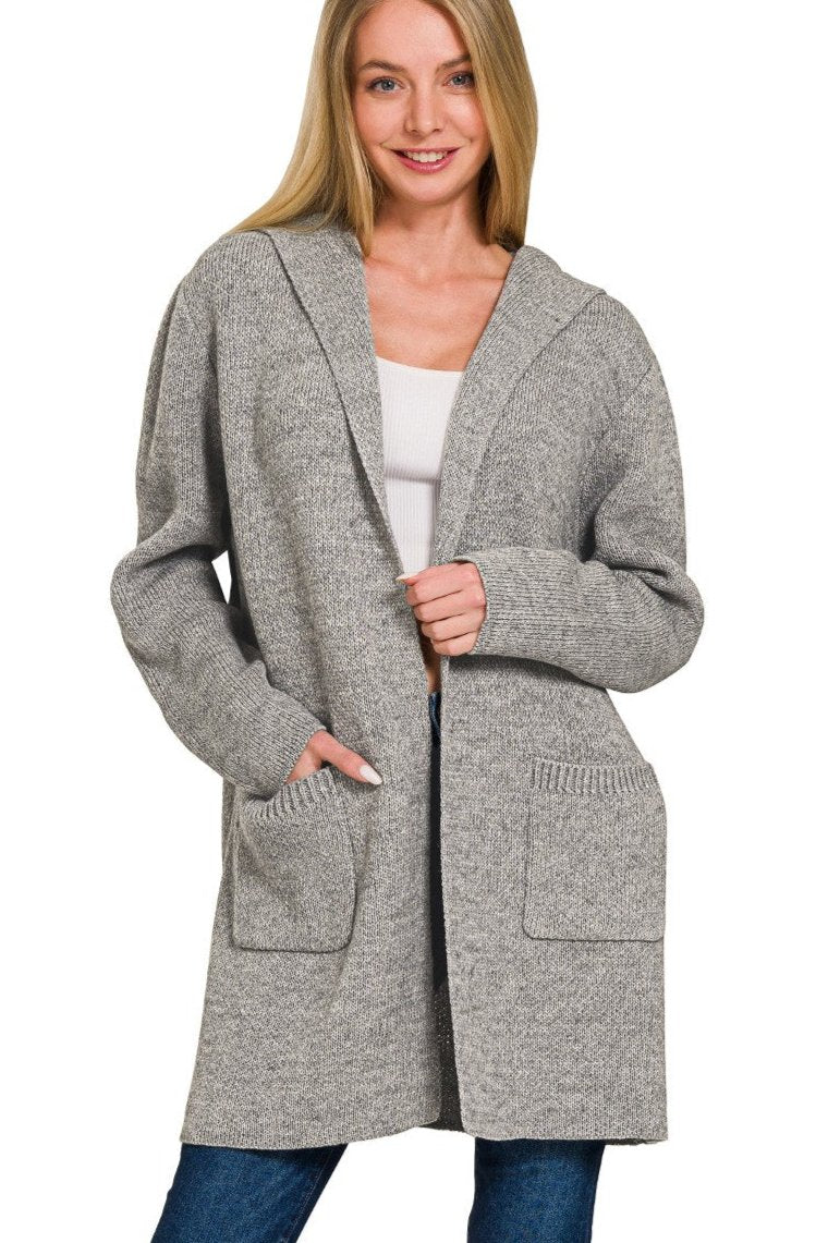 Hooded Long Cargidan with Pockets