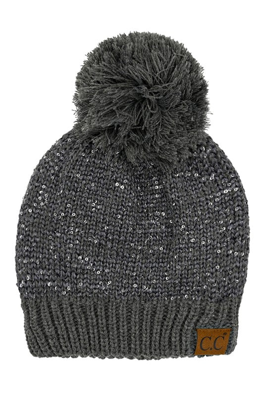 CC Sequin Pom Beanie