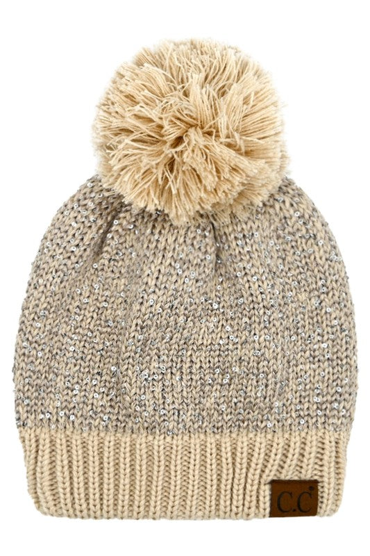 CC Sequin Pom Beanie