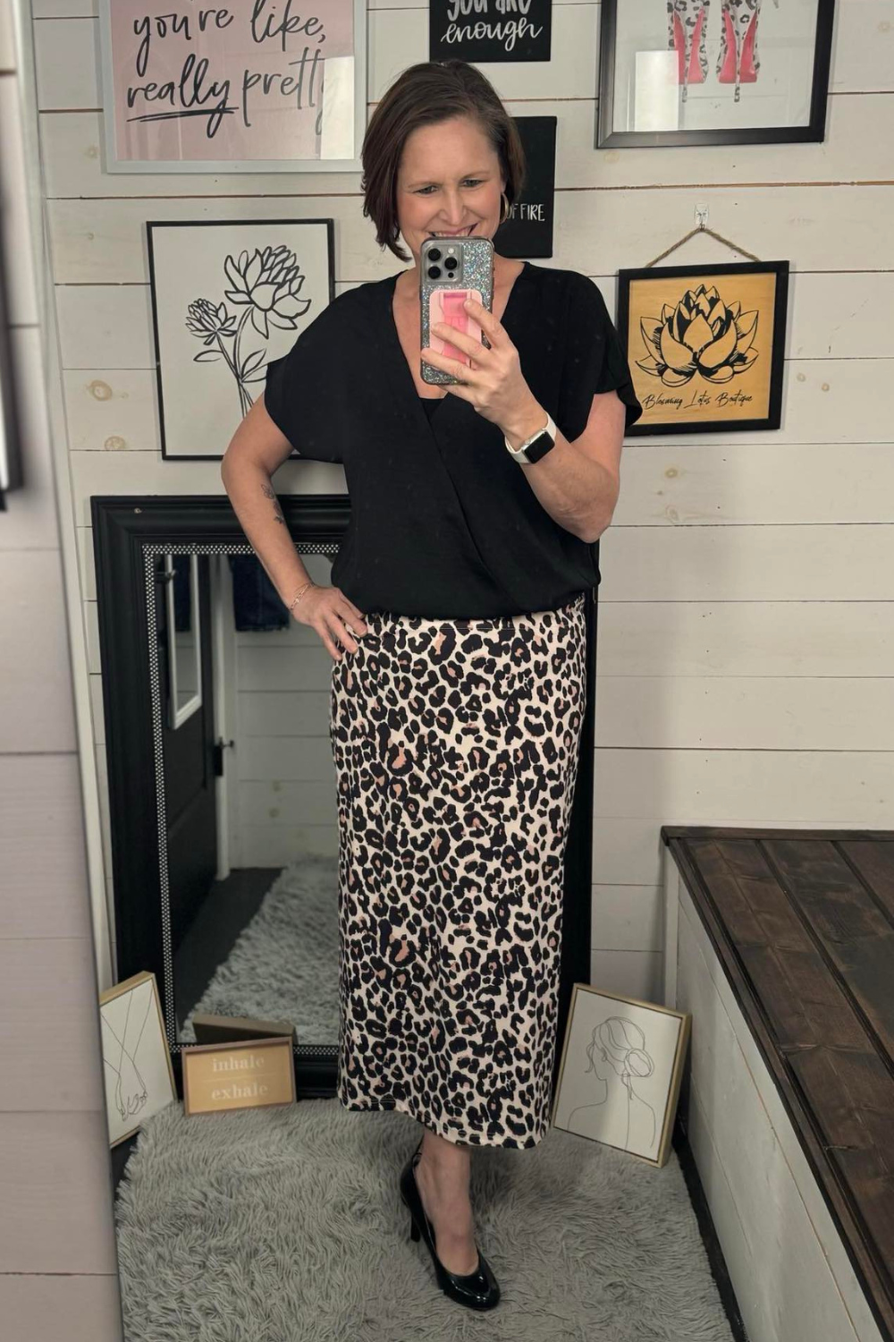 Lola Leopard Midi Skirt