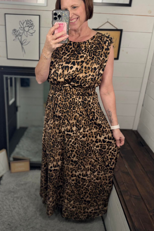 Amira Leopard Maxi Dress