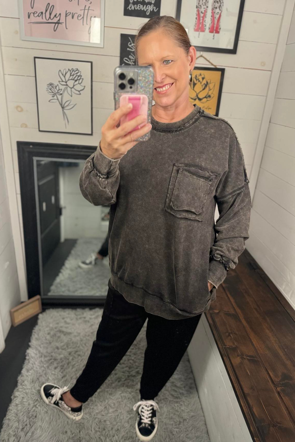 French Terry Acid Wash Sweatshirt