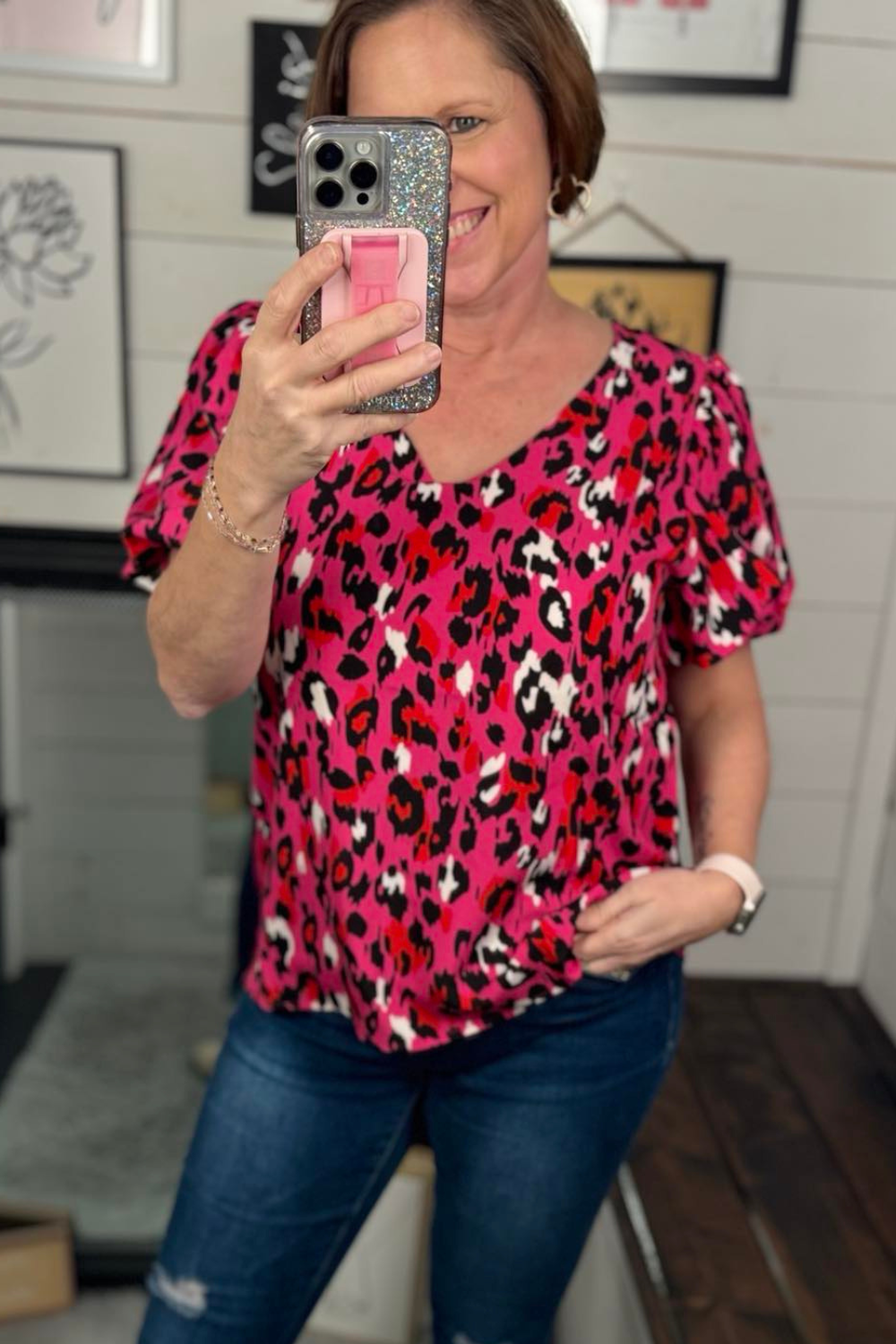 Lydia Leopard Print Top