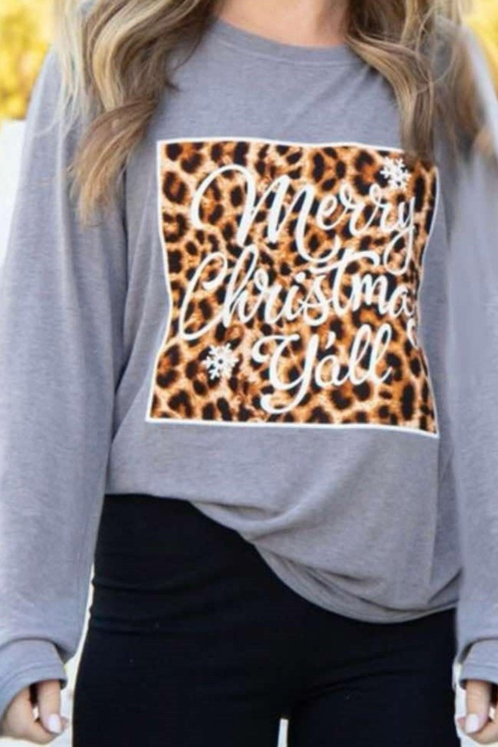 "Merry Christmas, Y'all" Leopard Graphic Tee