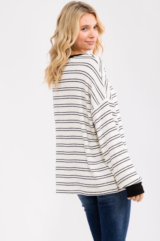 Kailey Striped Pullover Top