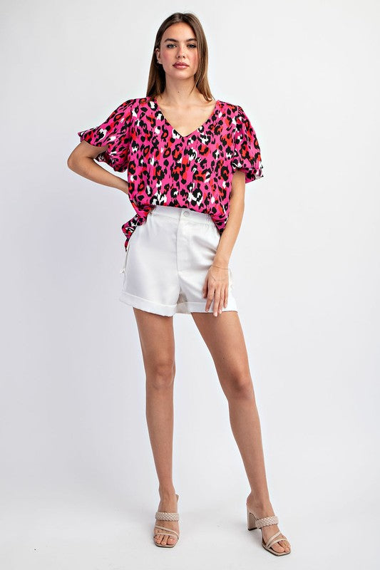 Lydia Leopard Print Top