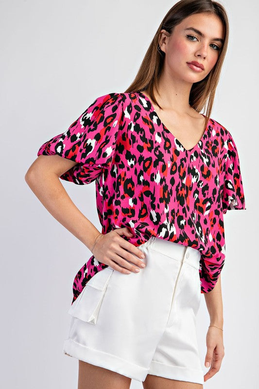 Lydia Leopard Print Top