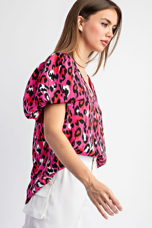 Lydia Leopard Print Top