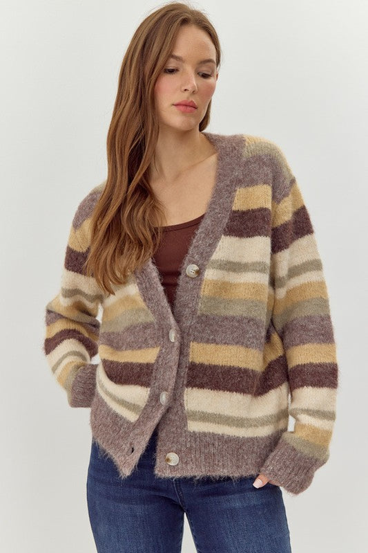 Madi Striped Knit Cardigan