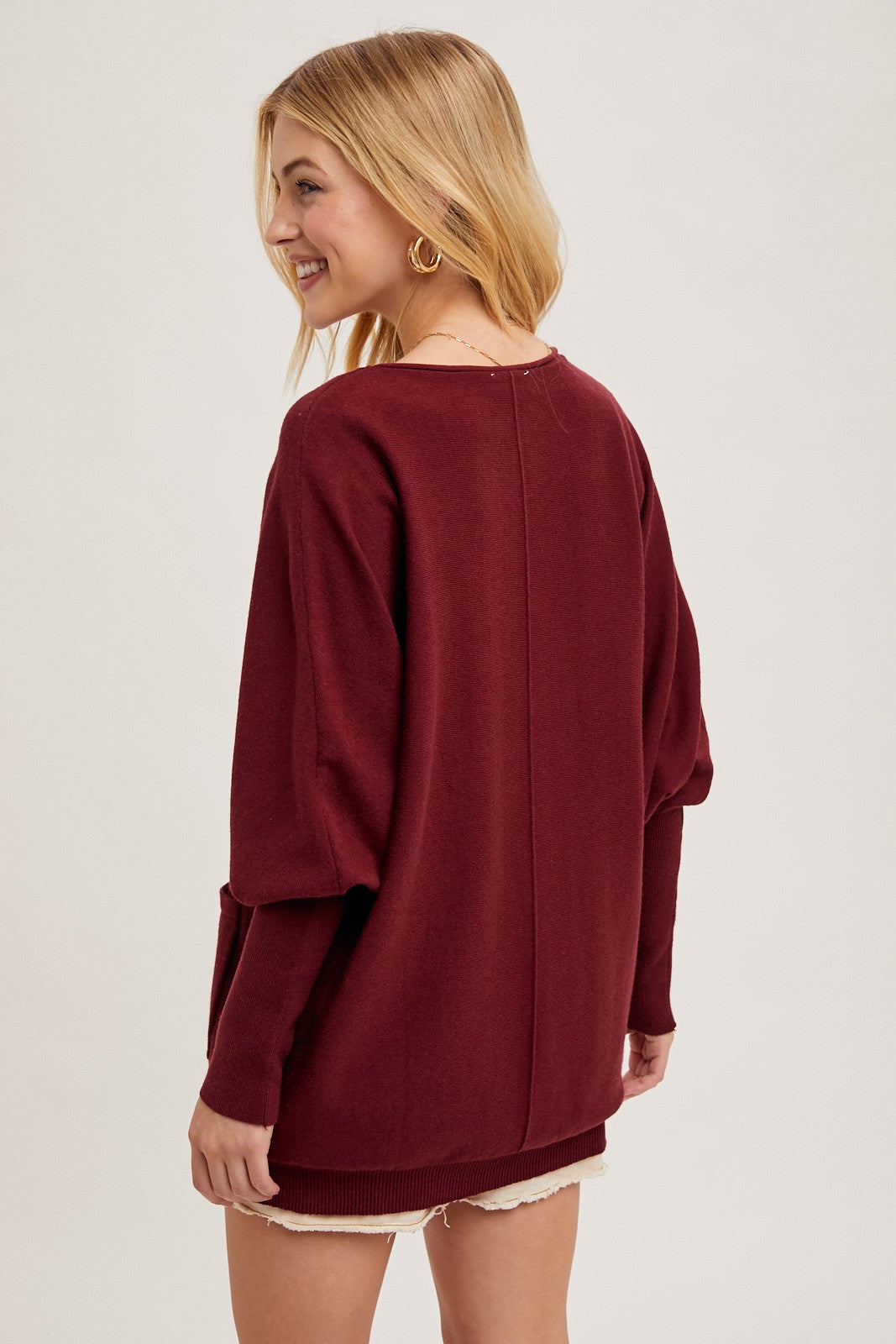 Dolman Tunic Sweater with Pockets