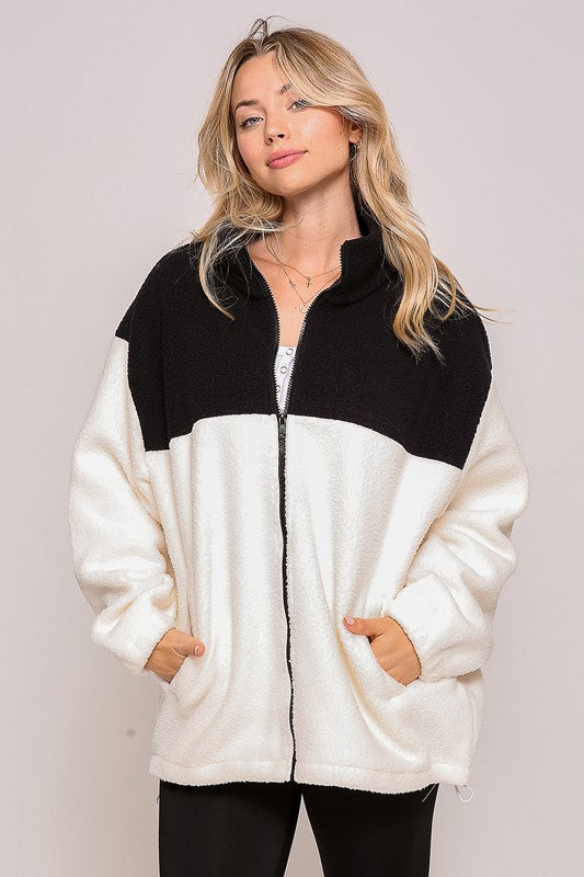 Colorblock Sherpa Jacket