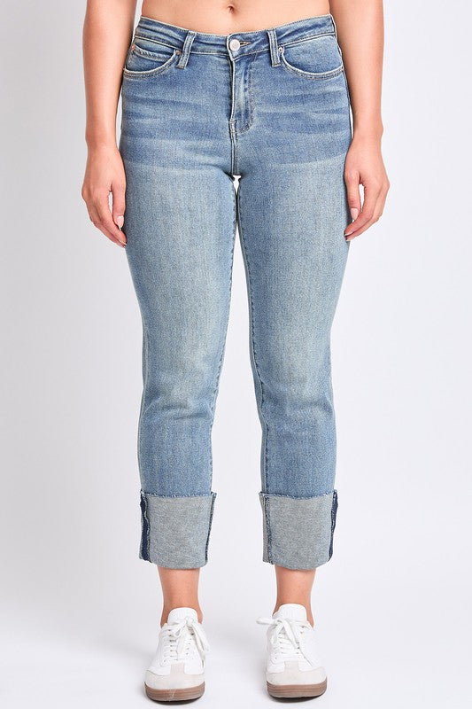 Dixie High Rise Mega Cuff Straight Jeans