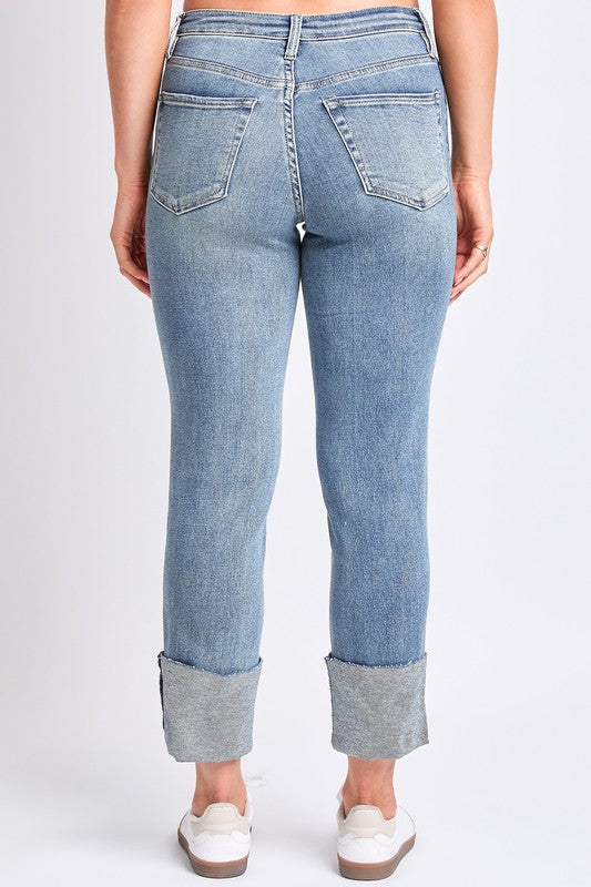 Dixie High Rise Mega Cuff Straight Jeans