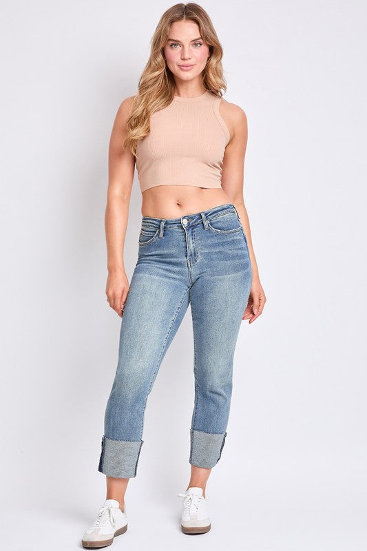 Dixie High Rise Mega Cuff Straight Jeans
