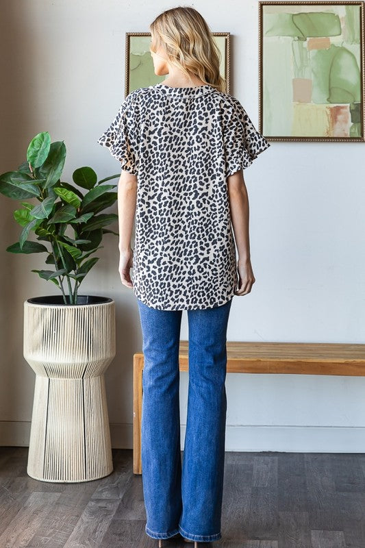 Mae Leopard Print Urban Ribbed Top