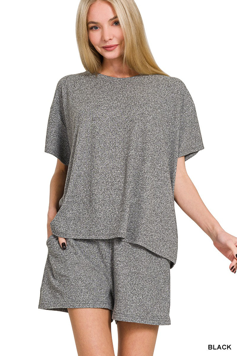Hadley Melange Hacci Tee & Shorts Set