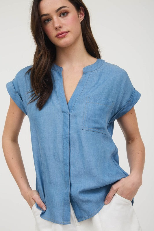 Sophia Chambray Top