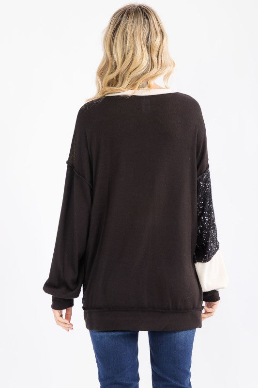 Bonnie Sequin Patchwork Top