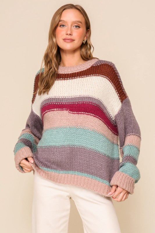 Lila Chunky Knit Striped Sweater
