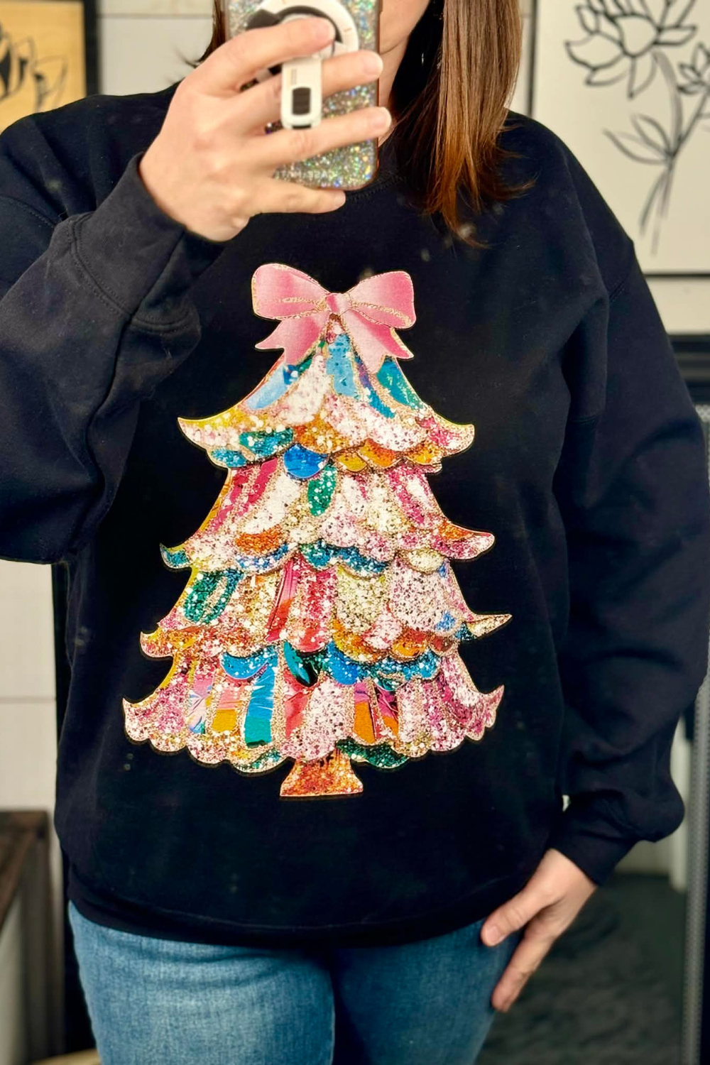 Colorful Bow Christmas Tree Sweatshirt