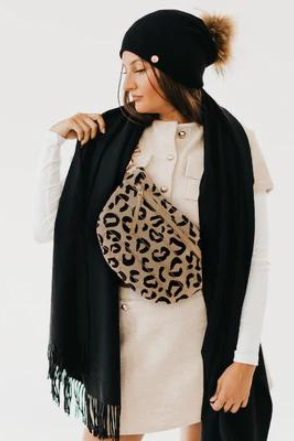 Jolie Leopard Puffer Crossbody Belt Bag