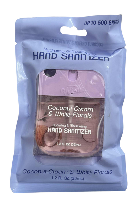 Hydrating & Moisturizing Hand Sanitizer Spray - Coconut Cream & White Florals