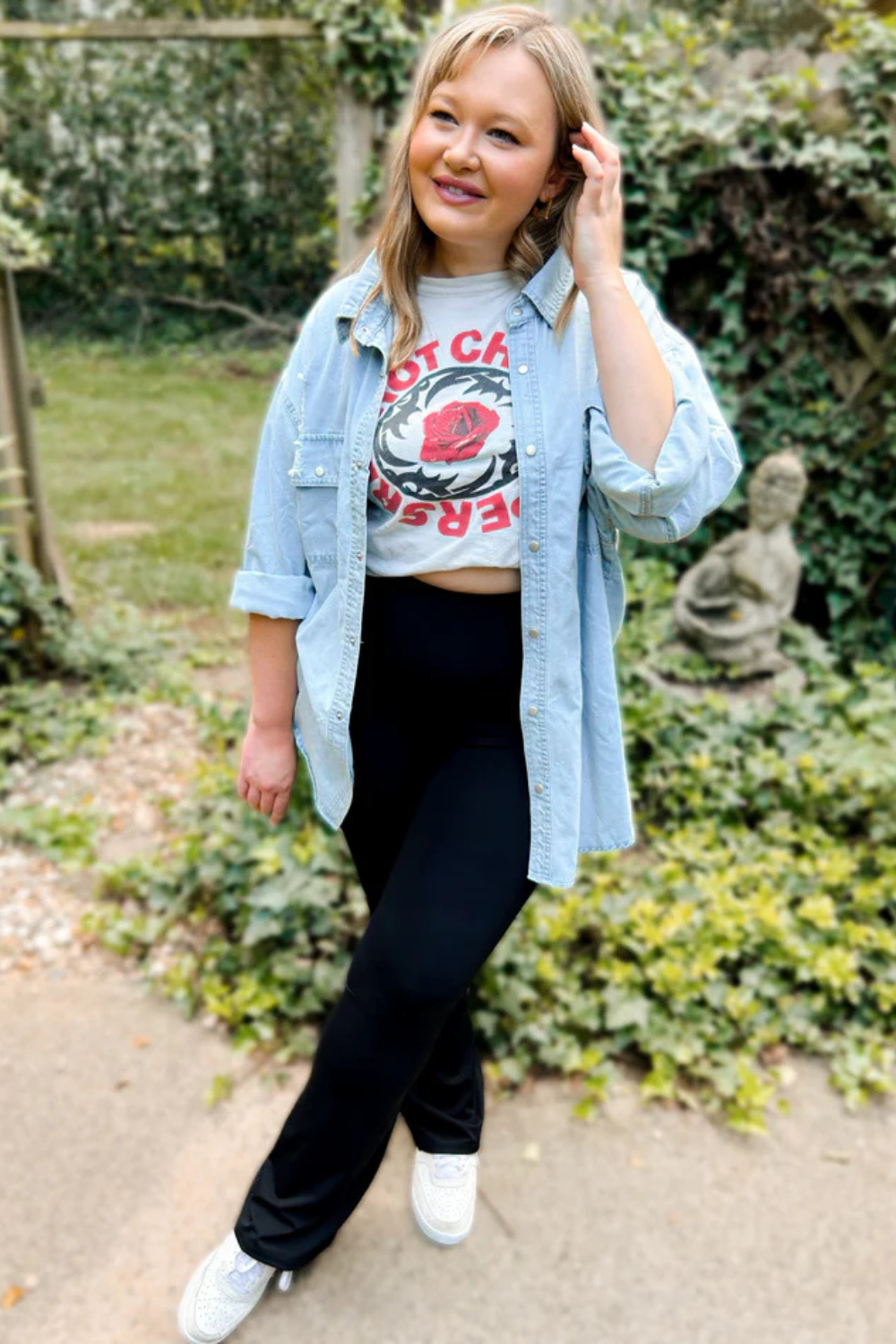 Delaney Distressed Denim Shacket - Blue Denim