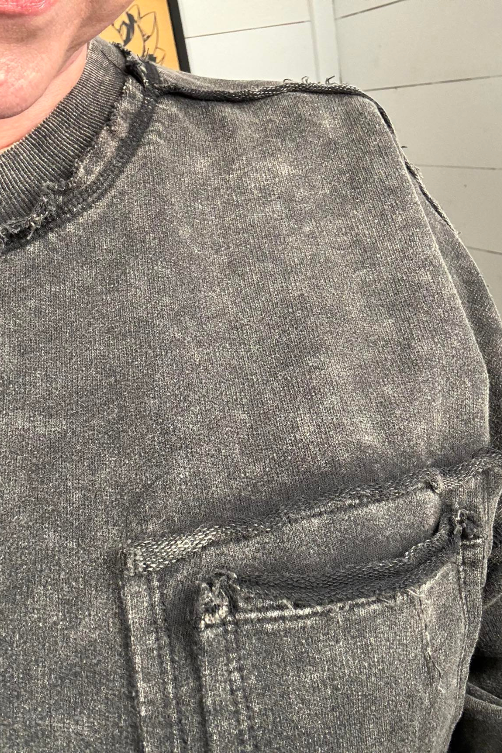 French Terry Acid Wash Sweatshirt