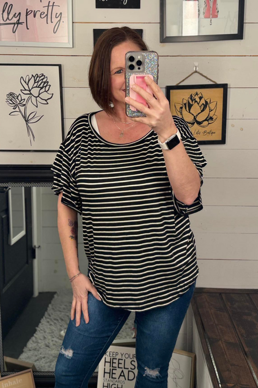 Meghan Stripe Jersey Knit Top