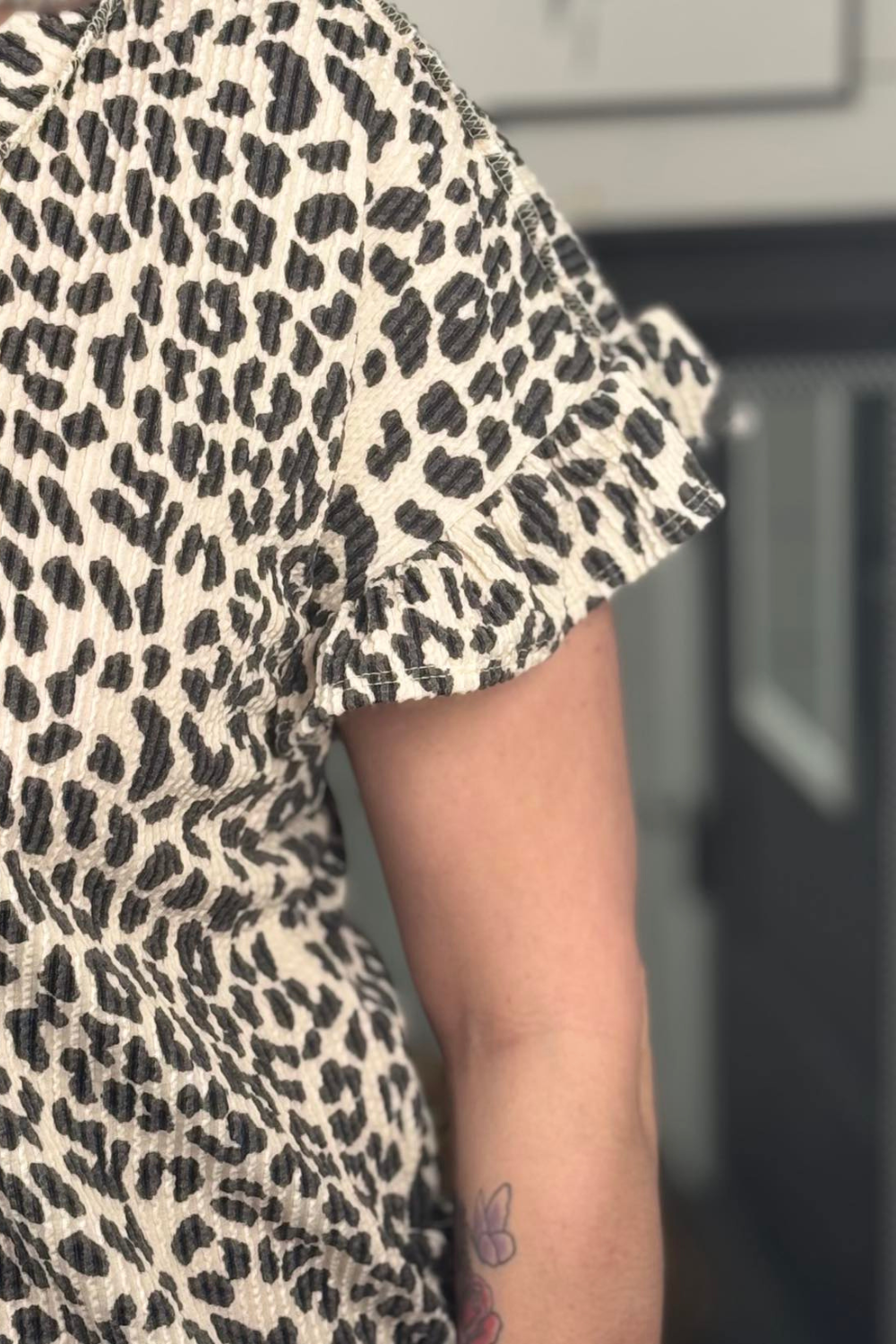 Mae Leopard Print Urban Ribbed Top