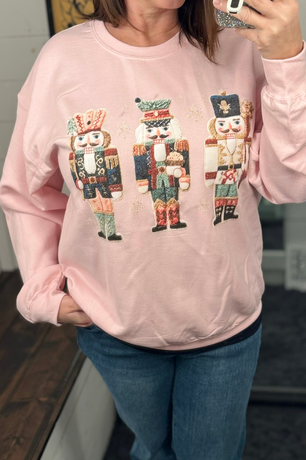 Faux Yarn Nutcracker Sweatshirt