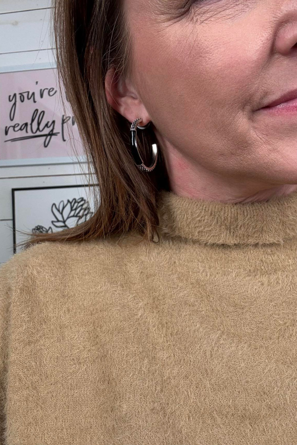 Collette Colorblock Fuzzy Mockneck Sweater