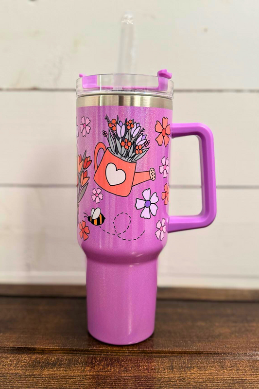 Spring 40oz Tumbler with Straw - Spring Fever