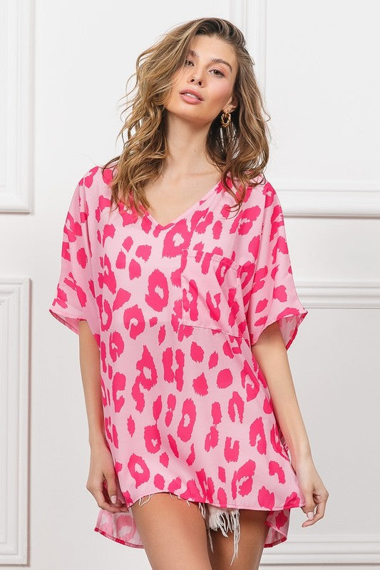 Saylor Leopard Print Dobby Top