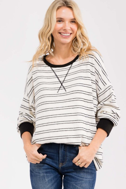Kailey Striped Pullover Top