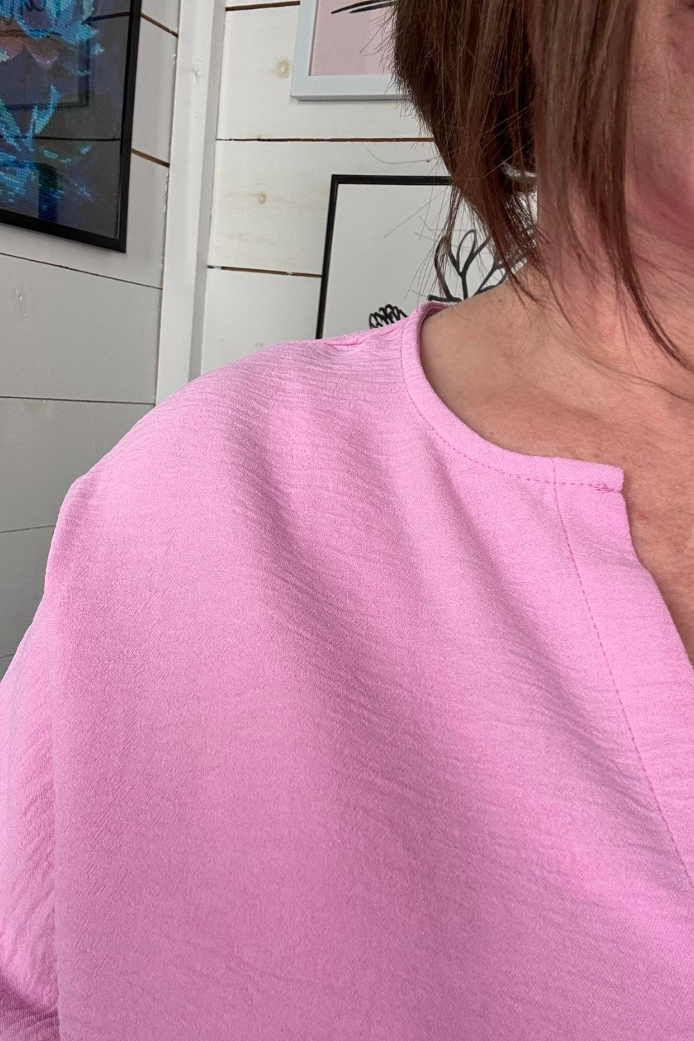 Taylor Woven Split Neck Top