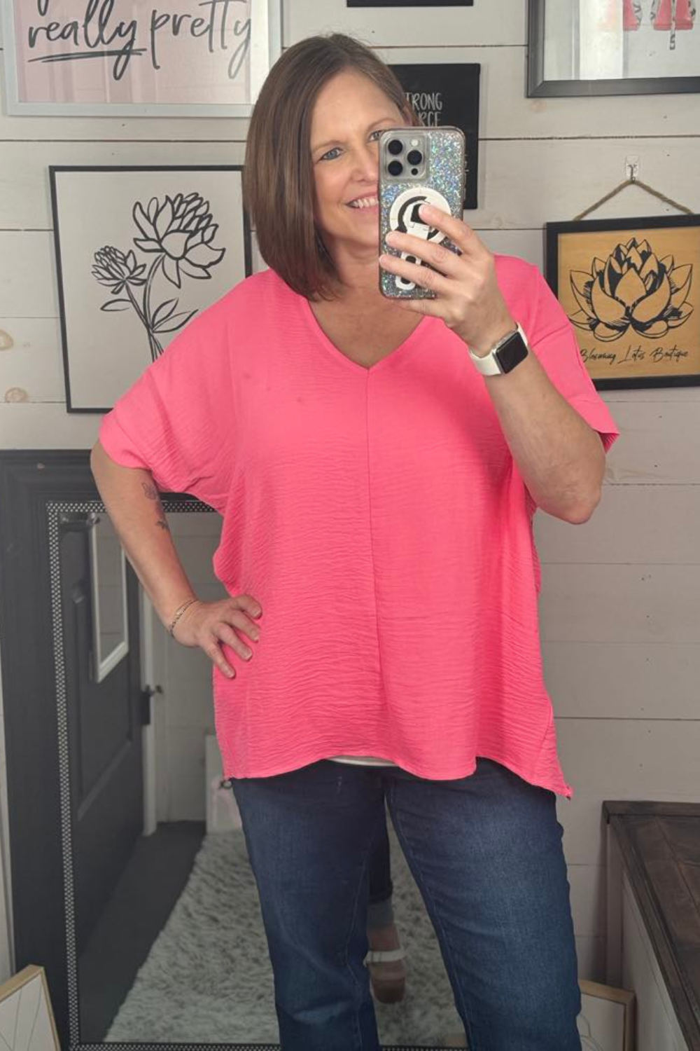 Avery Woven VNeck Dolman Top
