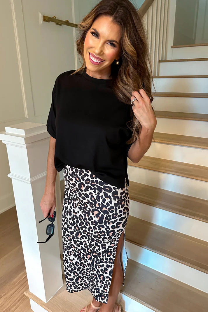 Lola Leopard Midi Skirt