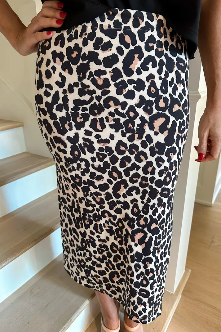 Lola Leopard Midi Skirt