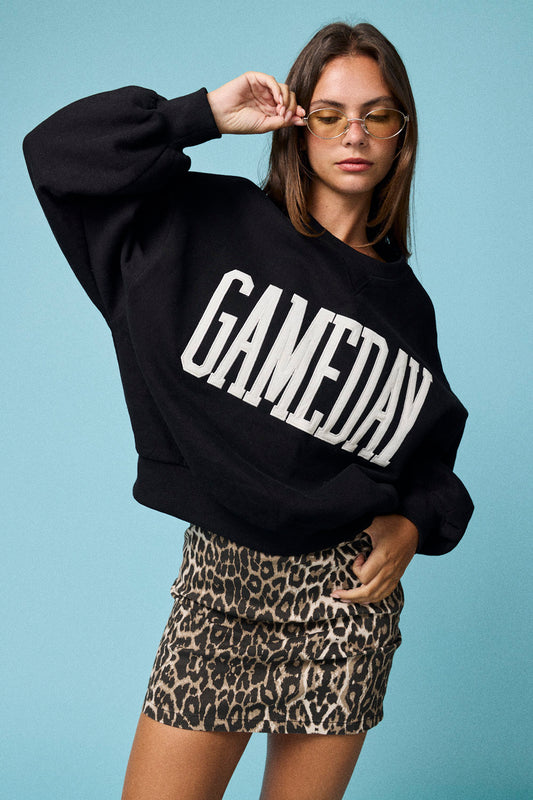 Margo Gameday Fleece Sweatshirt - Black